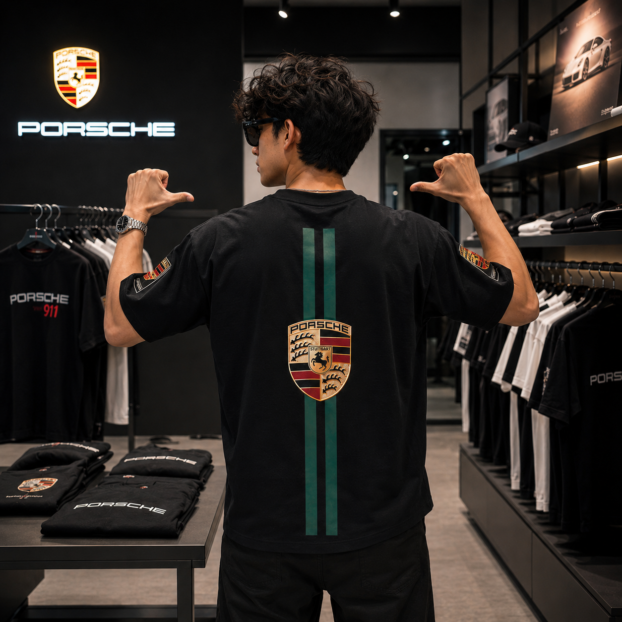Porsche 911 Heritage Oversized Tee - Black
