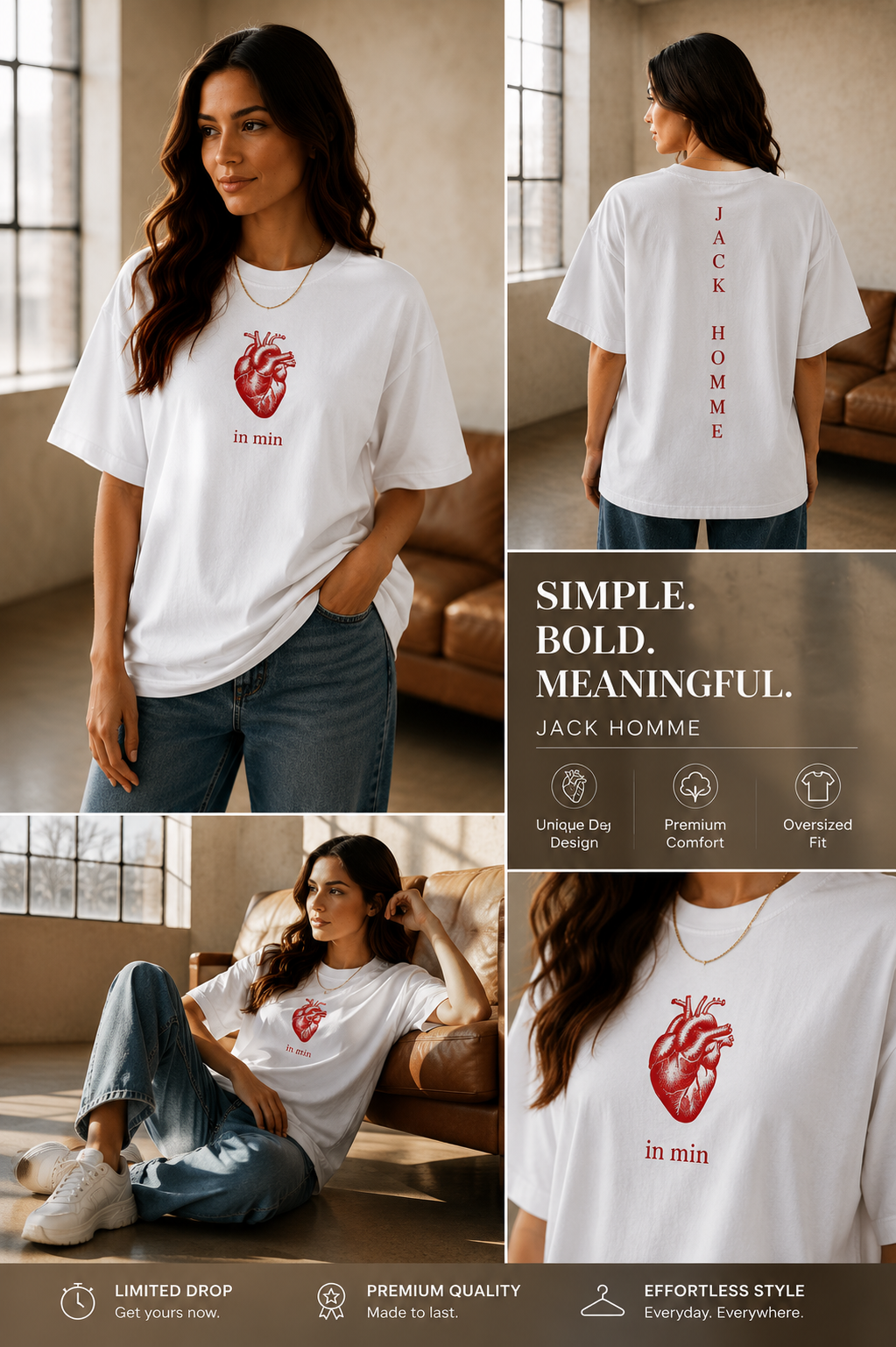 In Min Oversized T-Shirt – White | Premium Cotton Streetwear