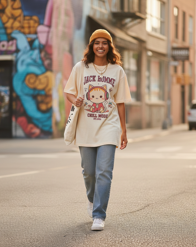 Jack Homme "Chill Mode" Oversized Graphic T-Shirt