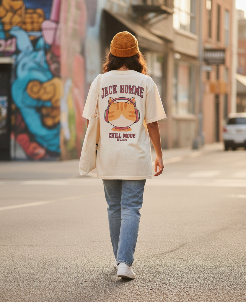 Jack Homme "Chill Mode" Oversized Graphic T-Shirt