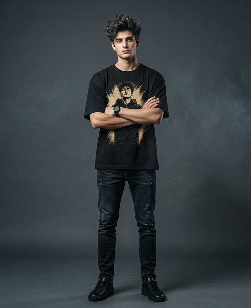 Jack Homme "Visionary 09" Luxury Oversized Graphic T-Shirt - Image 2