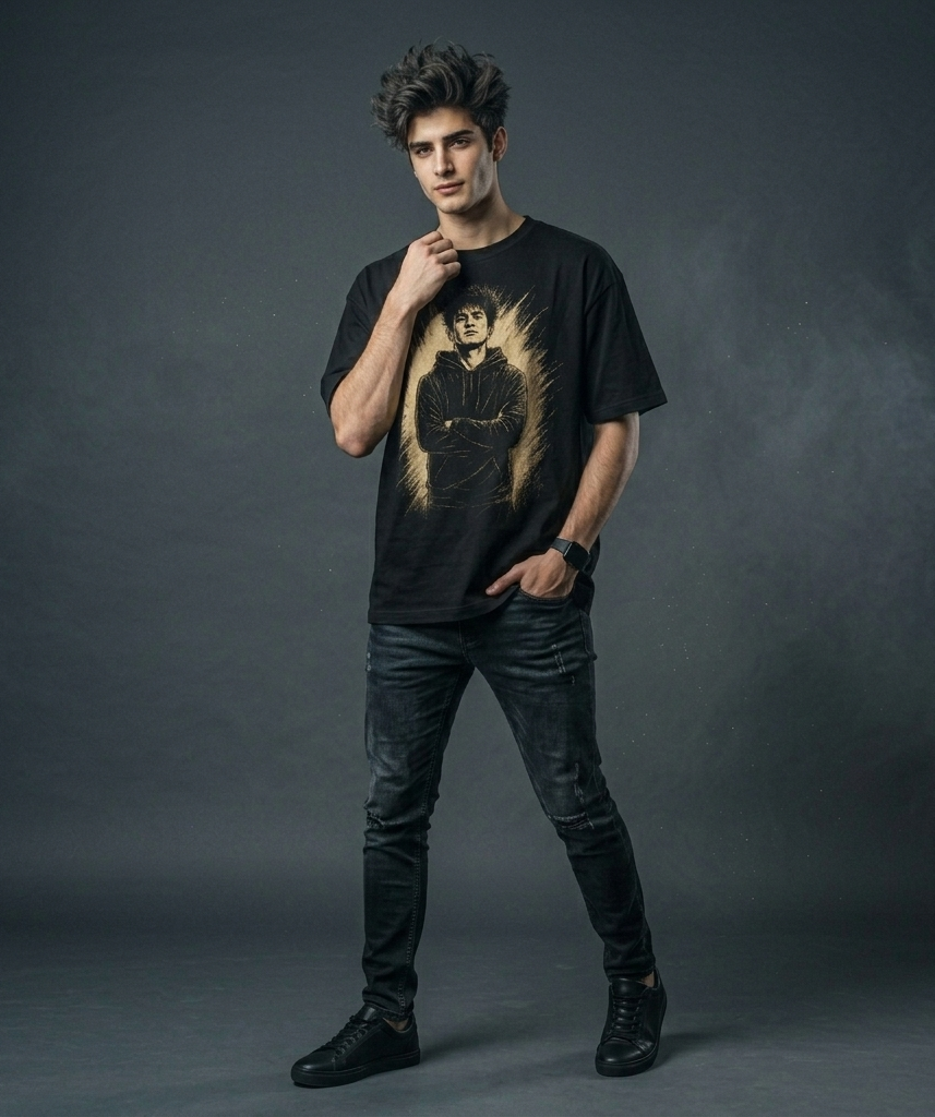 Jack Homme "Visionary 09" Luxury Oversized Graphic T-Shirt - Image 3